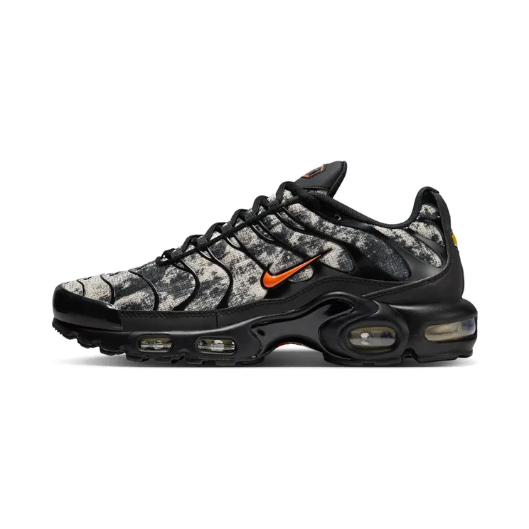 Nike Air Max Plus Camo “Black / Sand Drift / Safety Orange” (FV6913-001)