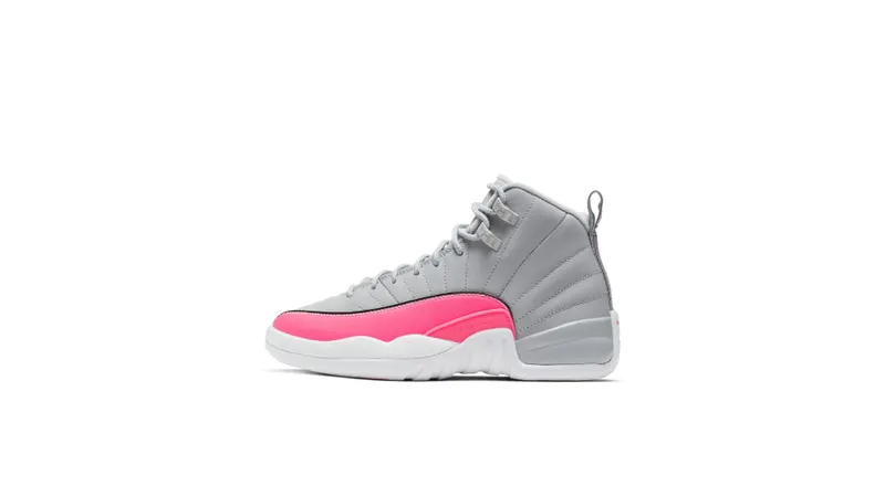Jordan 12 Retro Wolf Grey Racer Pink (GS) Wolf Grey/Racer Pink-Black (510815-060)