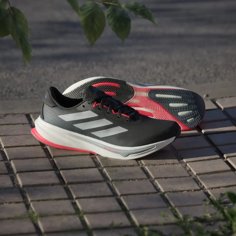 Adidas Supernova Rise 2 Running Shoes Core Black / Halo Silver / Lucid Red (JQ7699)