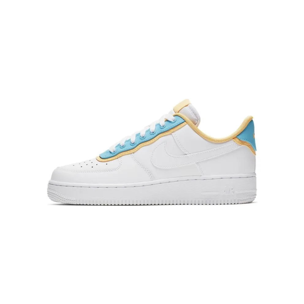 Nike Air Force 1 Low SE White Light Blue Fury Topaz Gold (W) White/White-Light Blue Fury-Topaz Gold-White (AA0287-105)