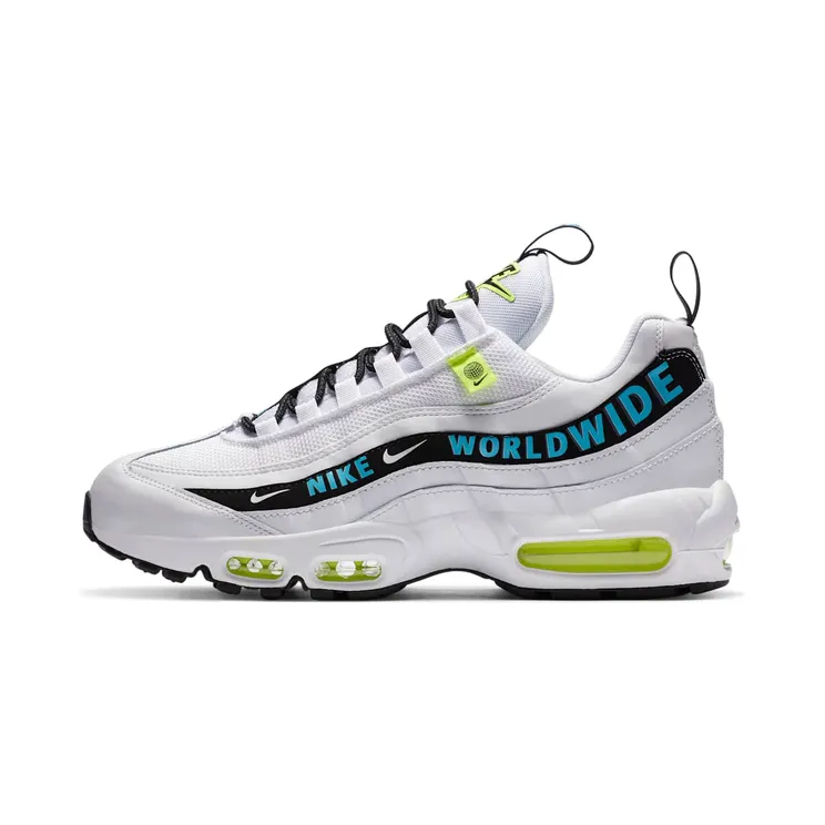 Nike Air Max 95 Worldwide Pack “White / Volt / Black / Blue Fury” (CT0248-100)