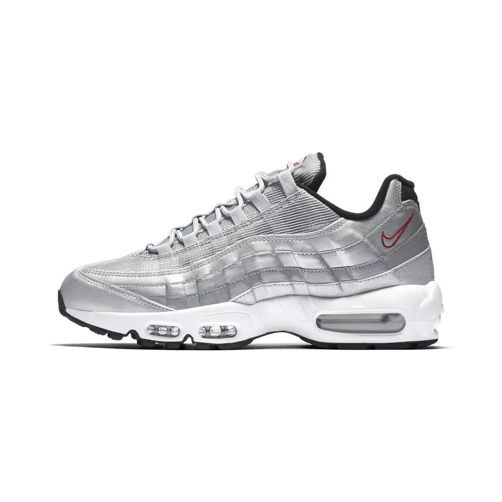 Nike Air Max 95 Silver Bullet Metallic Silver/Varsity Red-White-Black (918359-001)