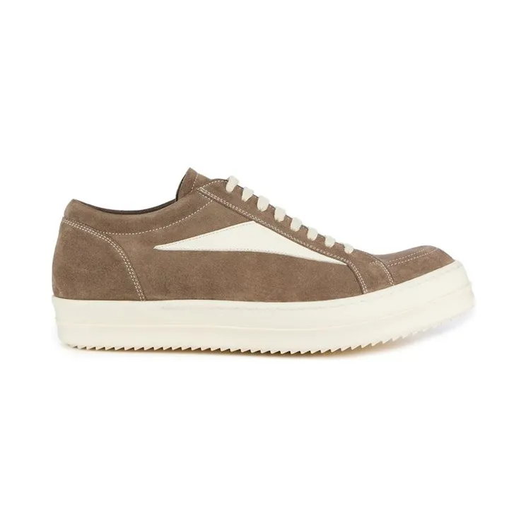 Rick Owens Vintage Sneaks Velour Suede Dust Grey Milk White (RU01C4897_LVSLPO_3411)