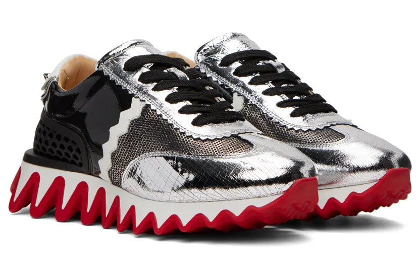 Christian Louboutin Black & Silver Loubishark Sneakers (3220815) (4)