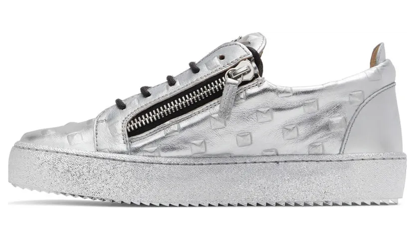 Giuseppe Zanotti Silver Pyramid Frankie Sneakers (RM20059-92333) (3)