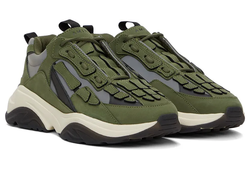 AMIRI Green & Black Bone Runner Low-Top Sneakers (PF22MFS009-348) (4)