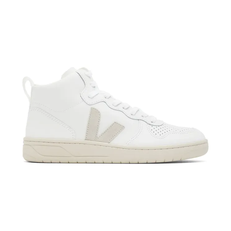 Veja White Leather V 15 High Top Sneakers (VQ0201270)