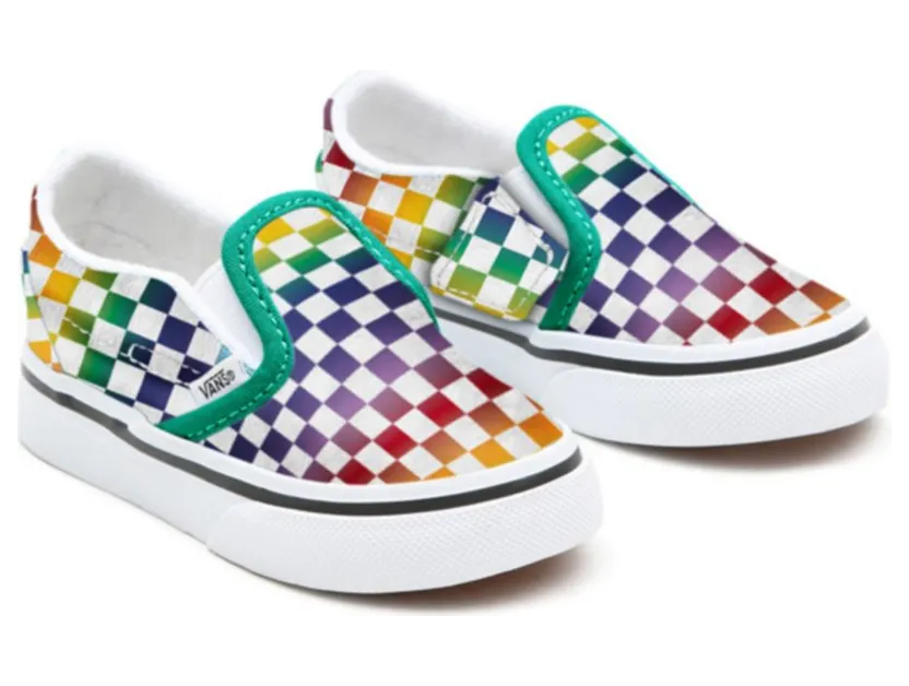 VANS Gepersonaliseerde Toddler Rainbow Checkerboard Slip-on Multicolour (VN0A3CST104)