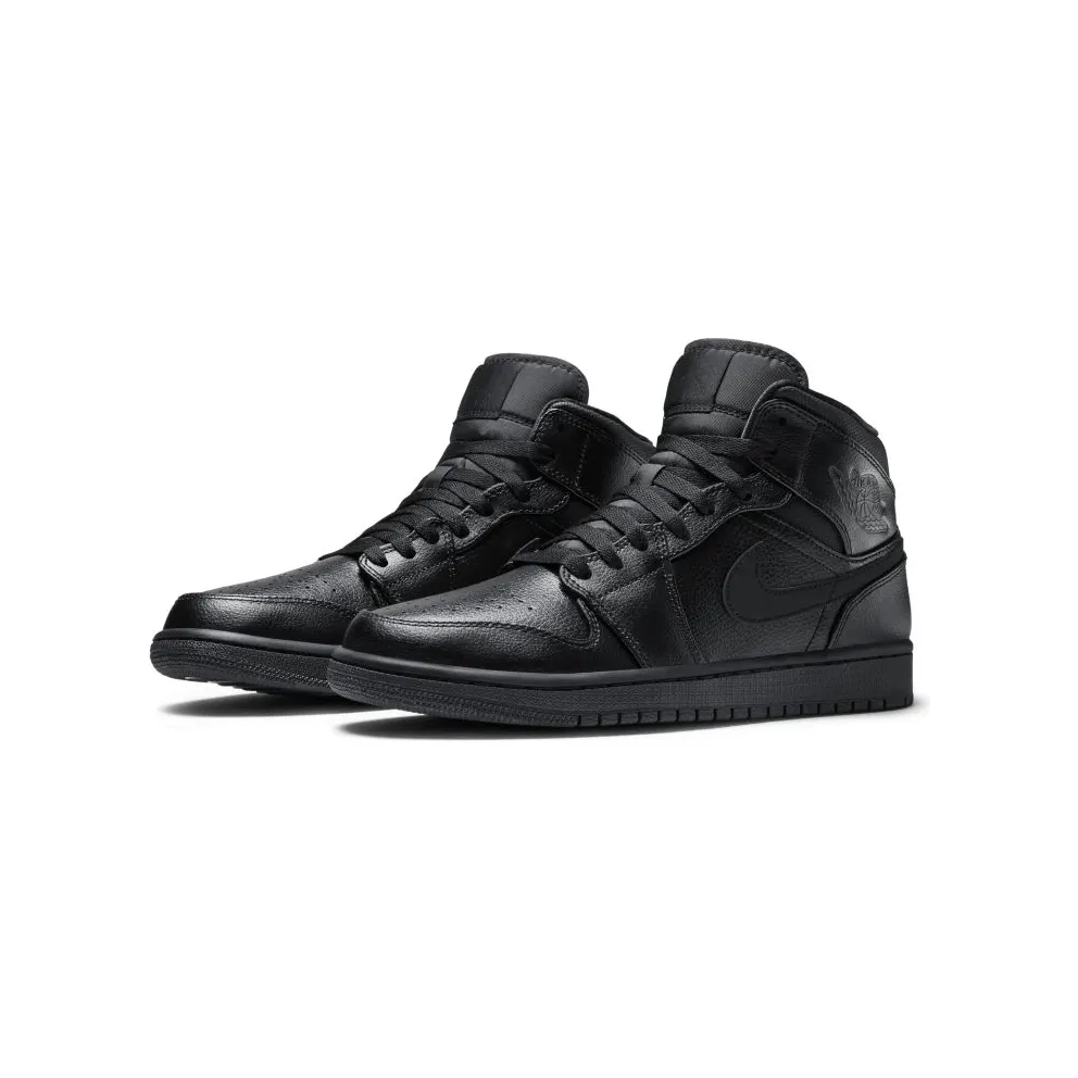 Jordan 1 Retro Mid Black Black/Black/Black (554724-030)