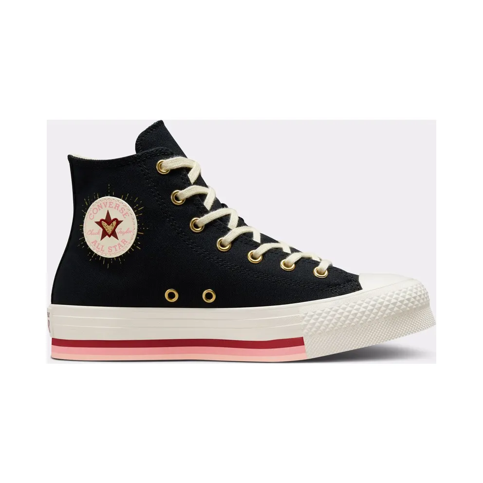 Converse Chuck Taylor All Star Lift Platform Hearts Schwarz/egret/back Ally Brick
