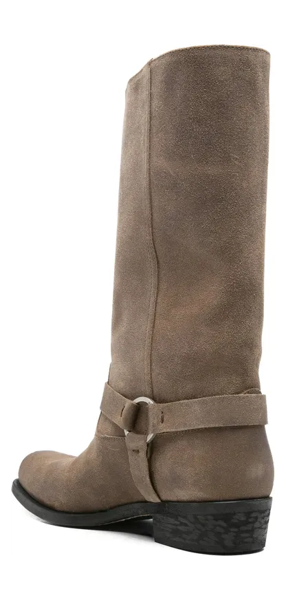 Golden Goose Buckle-strap Suede Biker “Brown” (GMF01057 F008237 15693) (2)