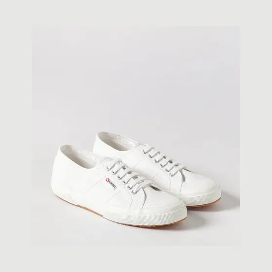 SUPERGA 2750-Cotu Classic Cotton Sneakers with Rubber Sole and Applied Logo White (S000010901)