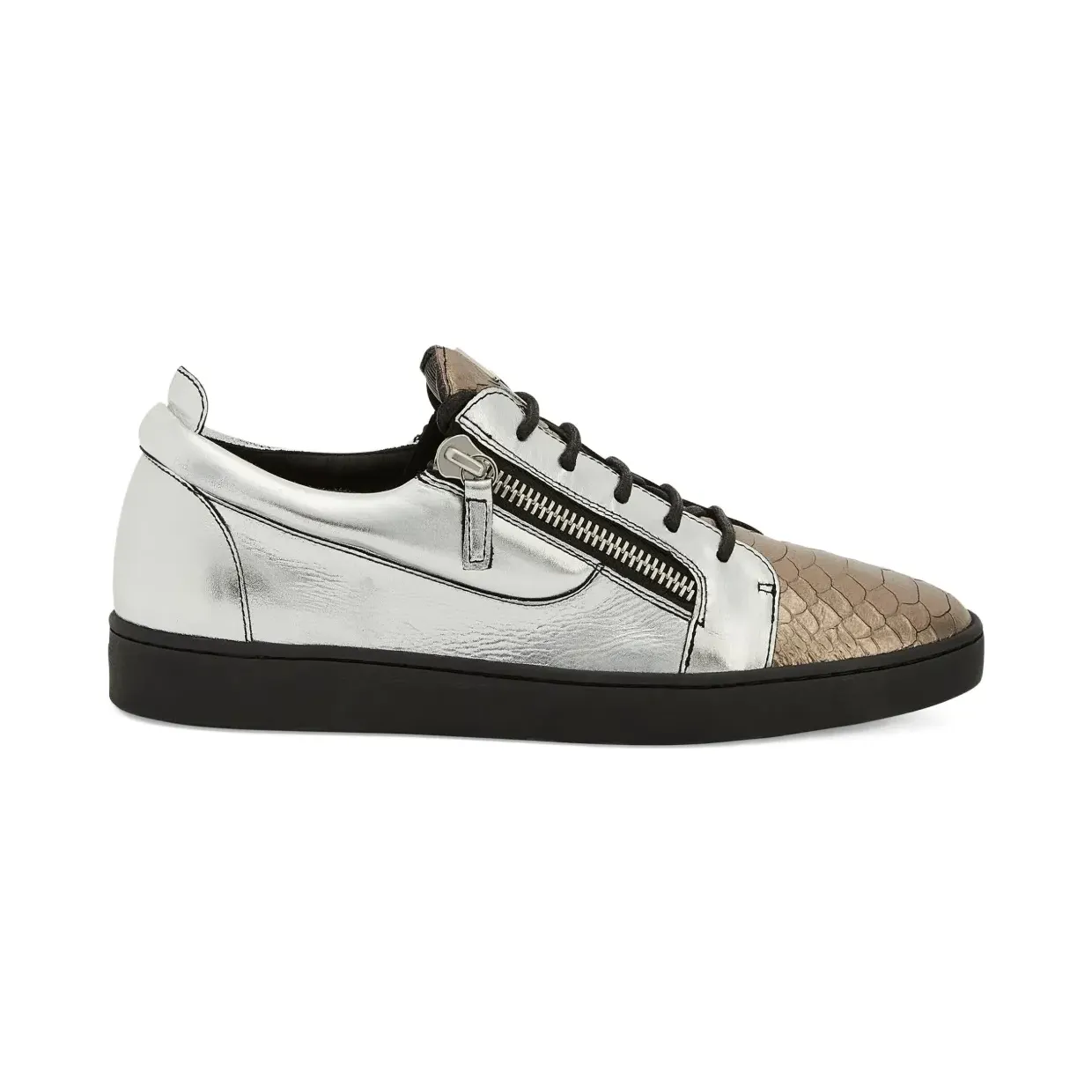 Giuseppe Zanotti Frankie mit Reißverschluss “Silver” (RU10071K27)