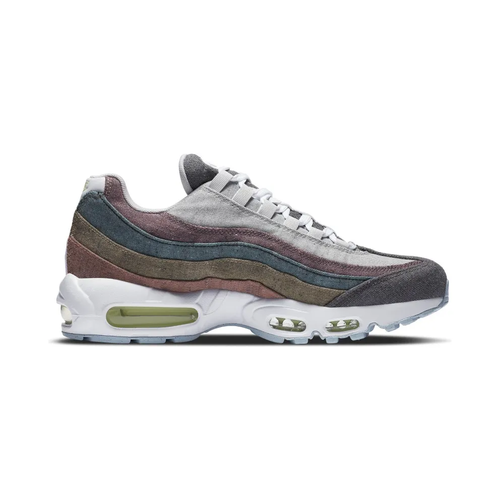 Nike Air Max 95 Recycled Canvas Vast Grey/Barely Volt-Bright Crimson-White (CK6478-001)