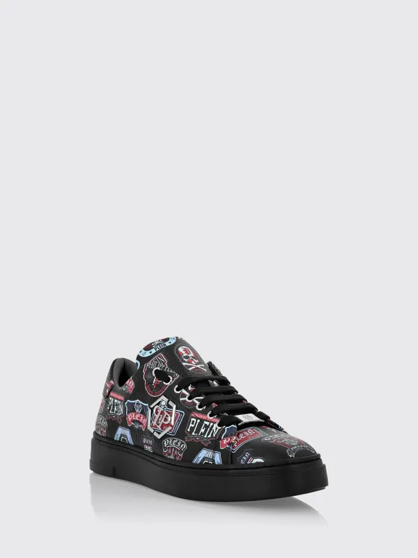 Philipp plein Low-Top Calfskin with Graphic Print Black (UAESMSC4064PLE010N0202)
