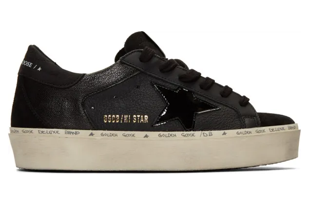 Golden Goose Black Hi Star Sneakers (G36WS945.M1)