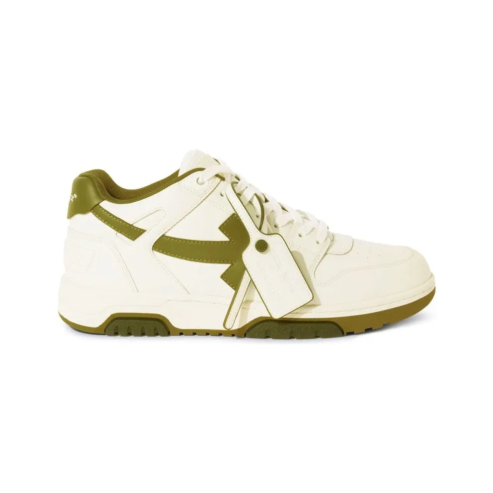 OFF-WHITE Out Of Office “OOO” Low Tops White Olive Green (OMIA189S25LEA0010154)