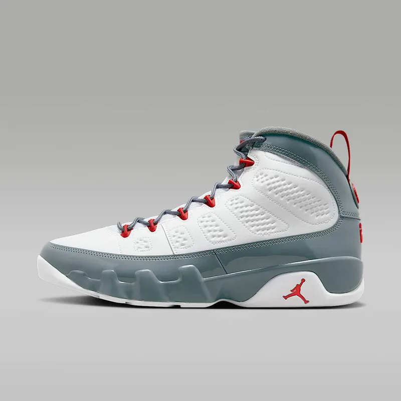 Air Jordan 9 Retro White/Cool Grey/Fire Red (CT8019-162)