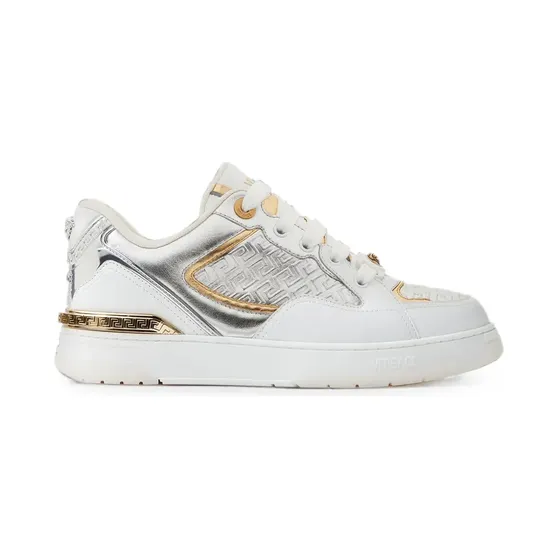 Versace Biggie Basket leather & metallic-nappa “White” (10256551A19158)