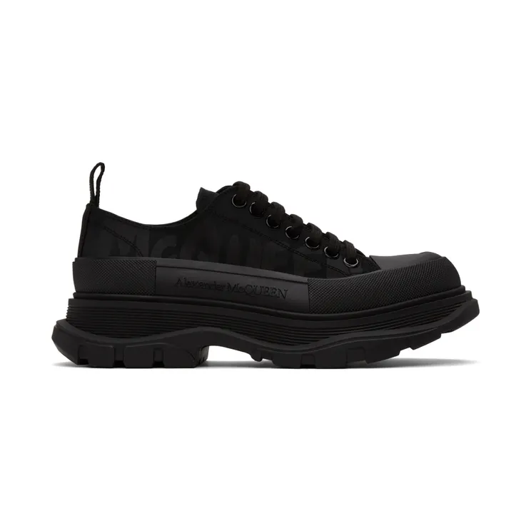 Alexander McQueen White & Black Tread Slick Graffiti Sneakers (682421W4RQ2)