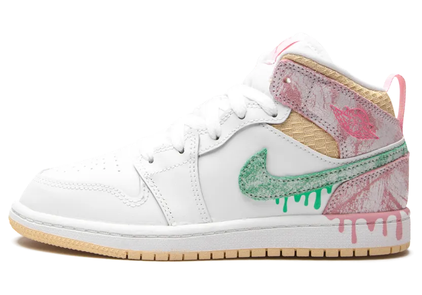Jordan 1 Mid Paint Drip (PS) (DD1667-100)
