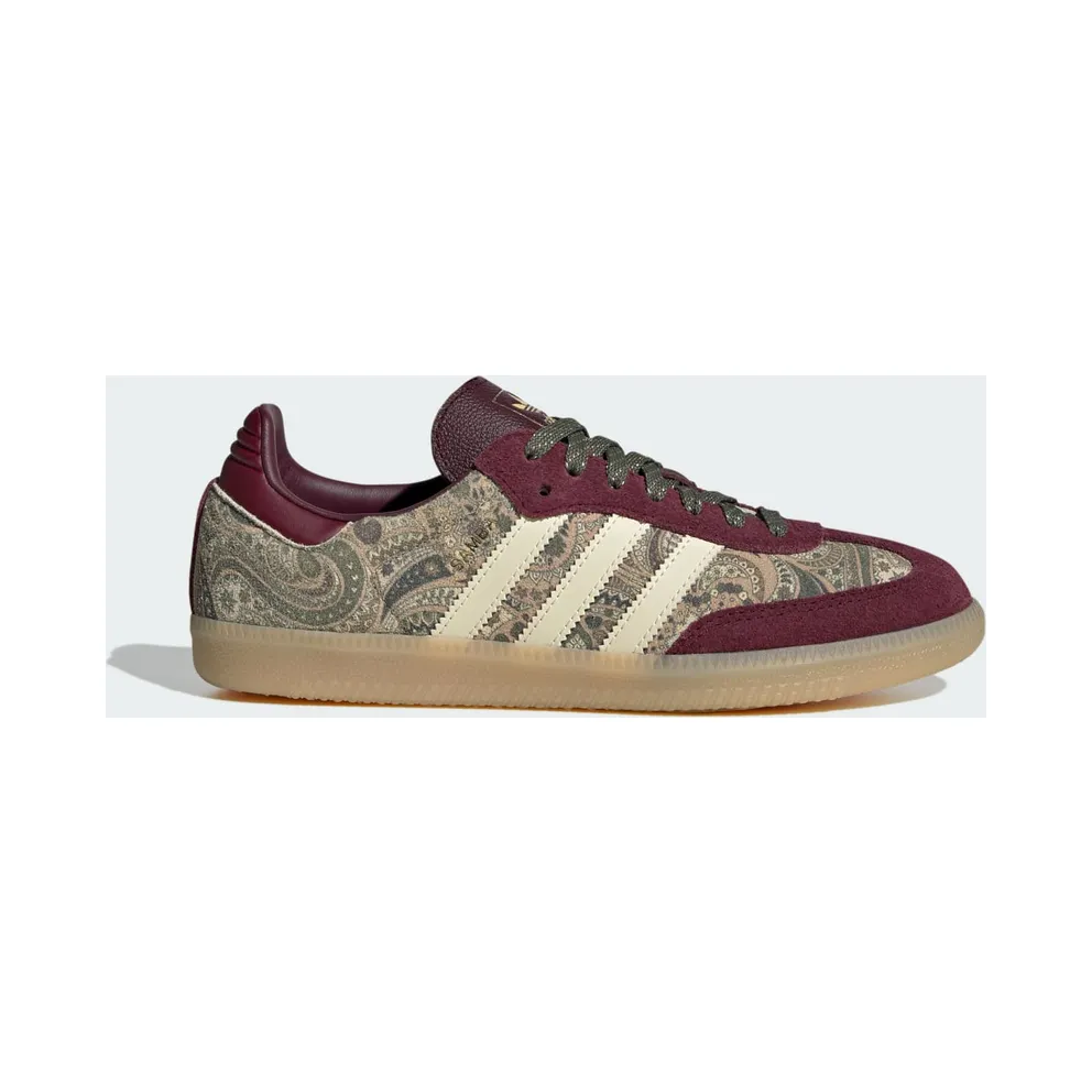 Adidas SAMBA OG X LIBERTY LONDON Schuhe Maroon / Warm Vanilla / Olive Strata (KH9802)