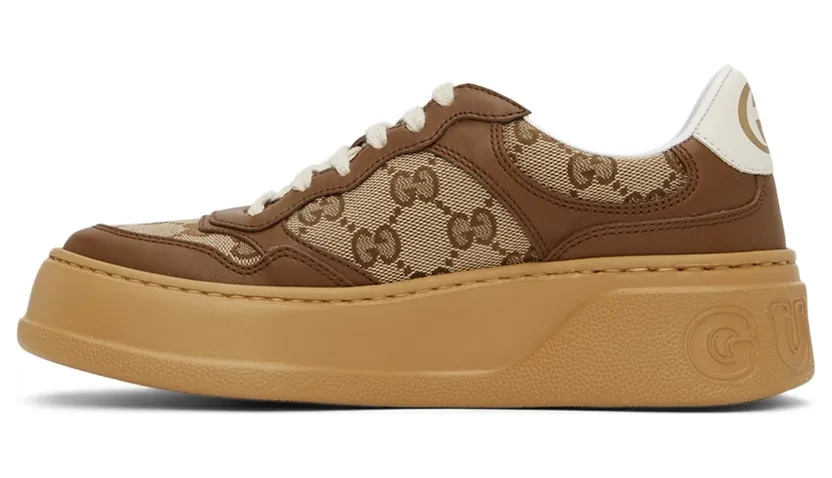 Gucci Beige & Brown GG Sneakers (676092 UPG20) (3)