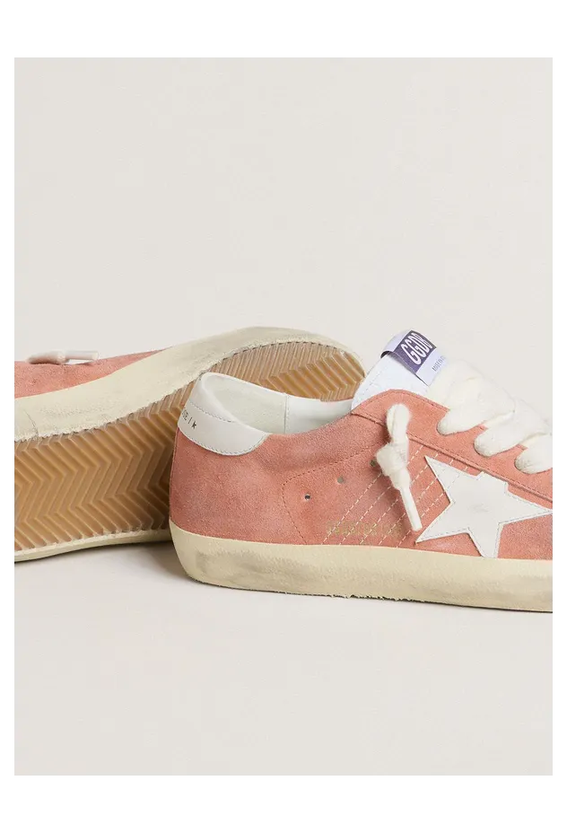 Golden Goose Women’S Super-Star In Coral Suede With White Leather Star And Heel Tab (GWF00101.F007253.30279) (3)