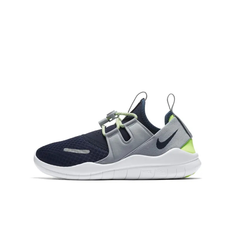 Nike Free RN CMTR 2018 Navy Grey (GS) Midnight Navy/Obsidian-Wolf Grey-Liquid Lime-White (AH3460-400)