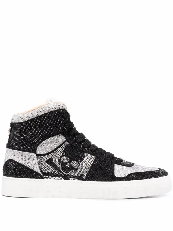 Philipp Plein Notorious Crystal Skull high-top sneakers with kristallen – Black (PABSUSC0144PLE010N)