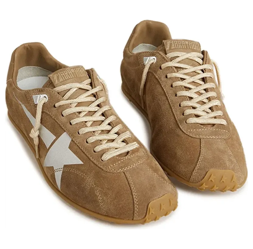 Golden Goose Marathon Speed sneakers met suède ster – Bruin (GWF00892F007406)