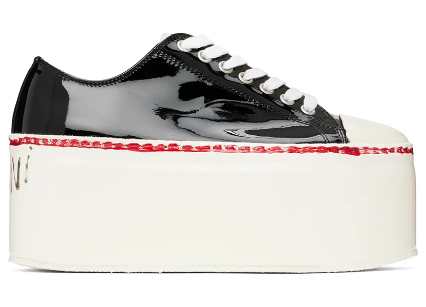 Marni Black Gooey Platform Sneakers (SNZW013408 P4347)