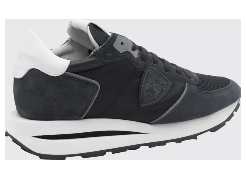 Philippe Model Tropez Haute Suede Low-Top Sneakers with Serrated Sole Black (TKLUW006) (2)