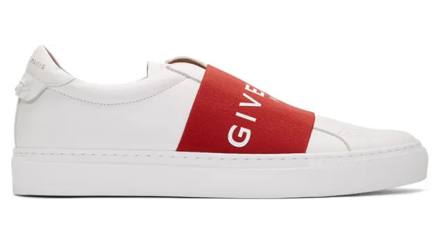 Givenchy White and Red Elastic Urban Street Sneakers (BH0002H0FU)