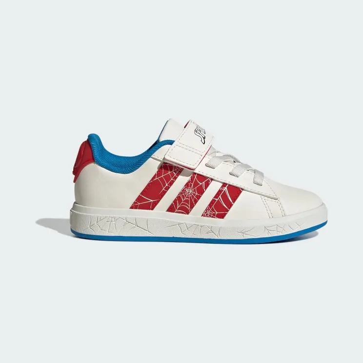 Adidas Marvel Spider-Man Grand Court “Cloud White / Pure Ruby / Bright Blue” (JS0778)
