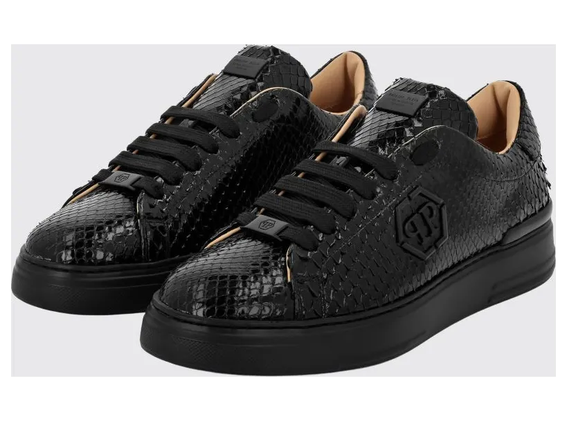 Philipp plein Python Leather Sneakers Black (PAESMSC4019PLE029P0202)
