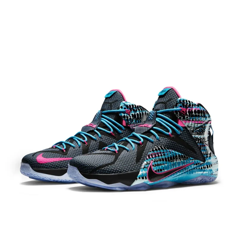 Nike LeBron 12 23 Chromosomes Black/Pink Power-Blue Lagoon (684593-006)