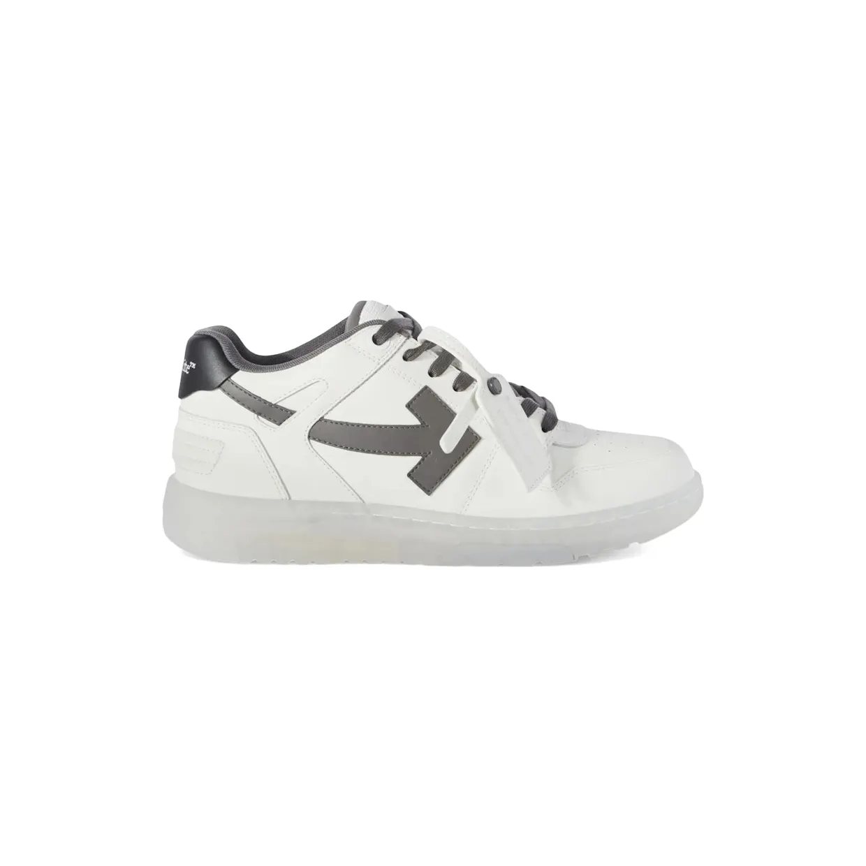 OFF-WHITE Out Of Office OOO Low Tops White Dark Grey Clear Sole (OMIA189S24LEA0100107)