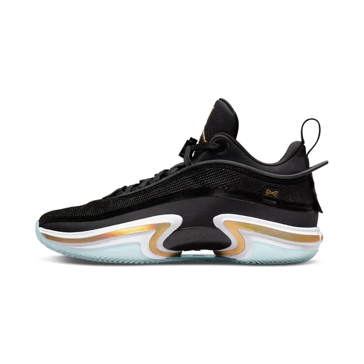 Jordan 36 Low Black Gold (Clear Sole) “Black / White / Metallic Gold” (DH0833-071)