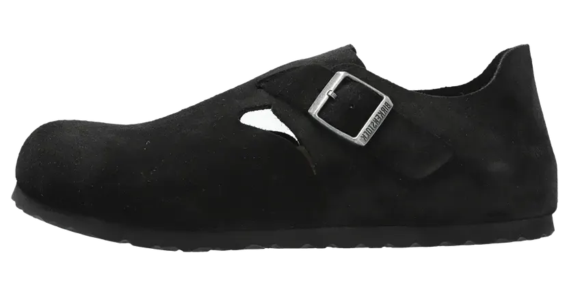 Birkenstock London Suede Leather “Black-Narrow Fit” (1028078)