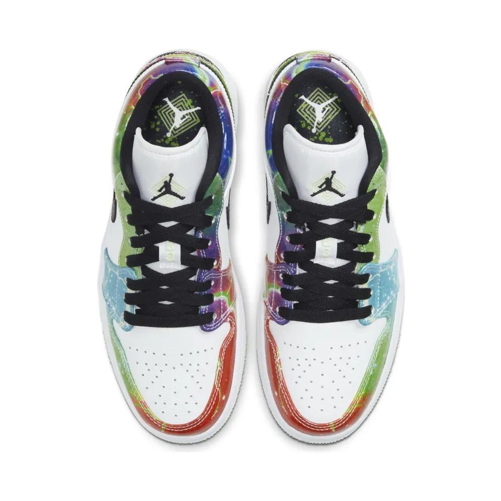 Jordan 1 Low Galaxy (W) Black/Multi-Color-White (CW7310-909)