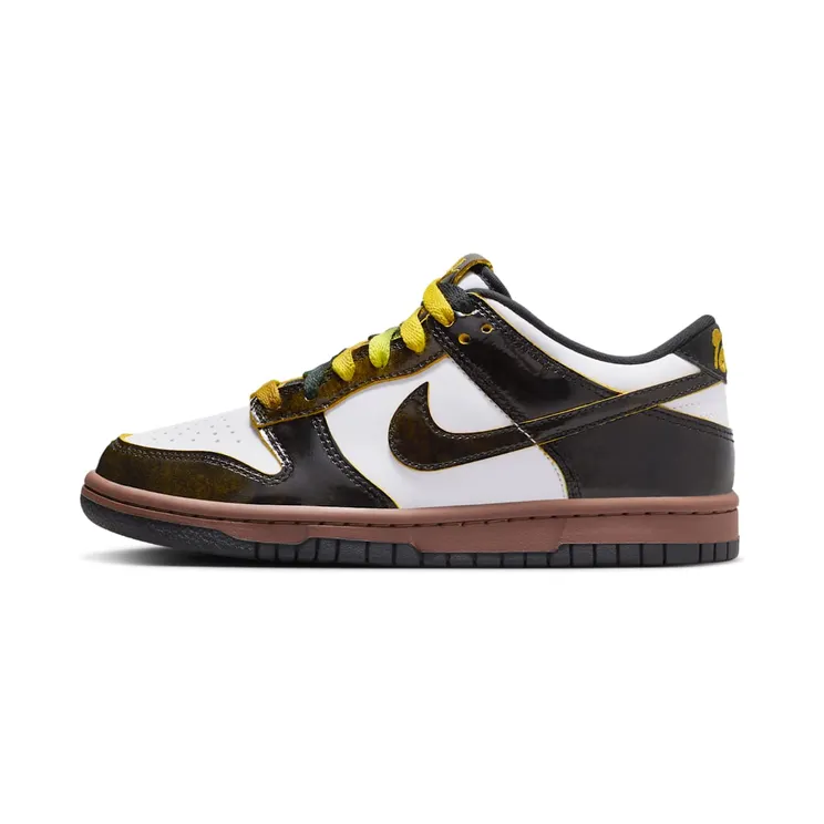 Nike Dunk Low GS SE Panda – “White / Black / Fauna Brown / Bright Citron” (HQ9294-100)