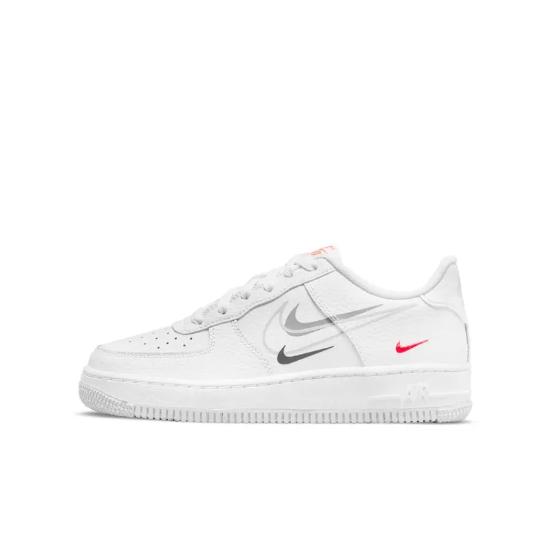 Nike Air Force 1 Low Multi-Swoosh White Particle Grey Photon Dust Bright Crimson (DO6486-100)