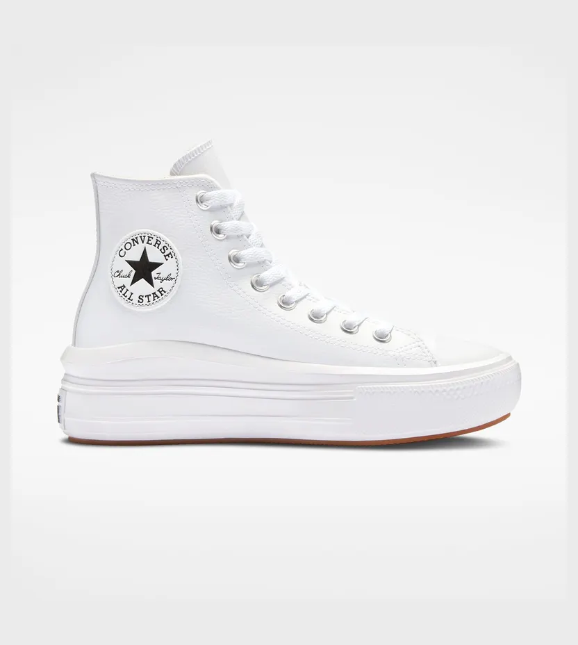 Converse Chuck Taylor All Star Move Platform Foundational Leather Wit/zwart/wit