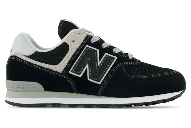 New Balance Kids Black 574 Big Kids Sneakers (GC574EVB)