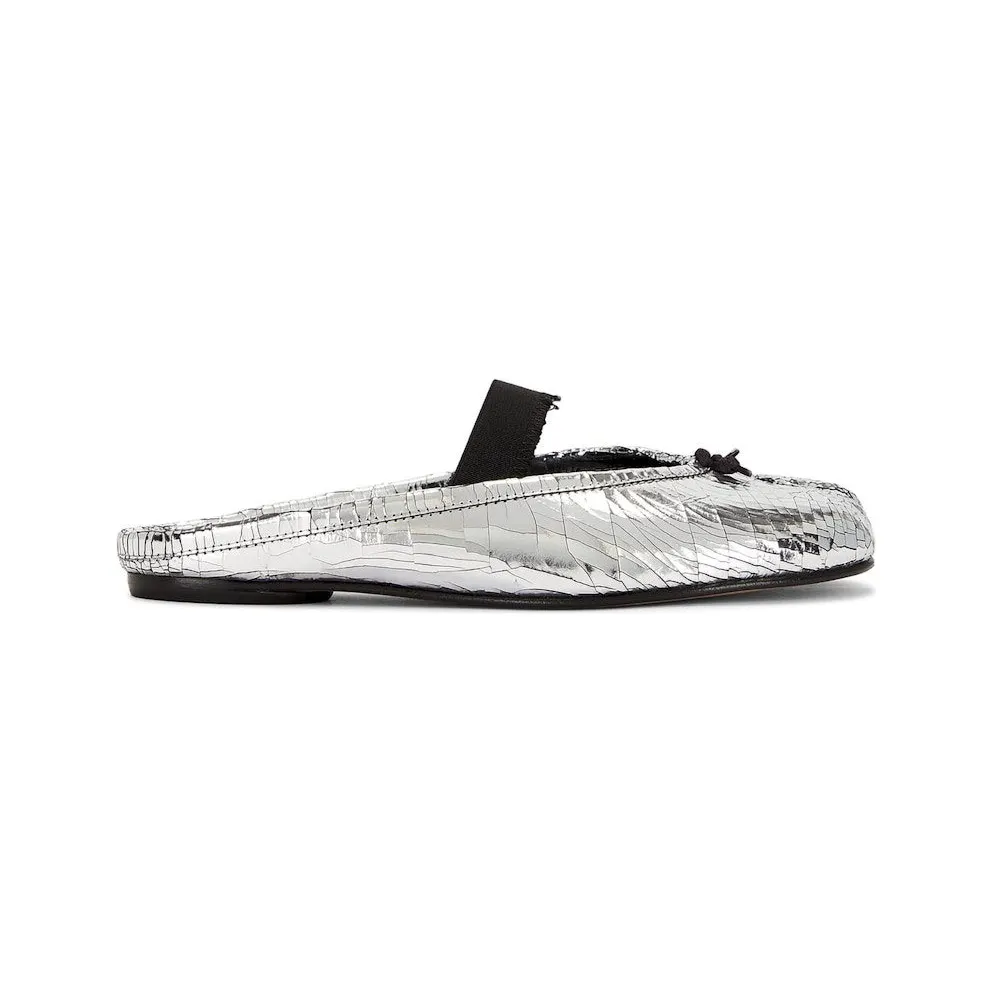 Maison Margiela Tabi Ballet Mule Textured Silver Black (S39WZ0112 P7456 H7730)