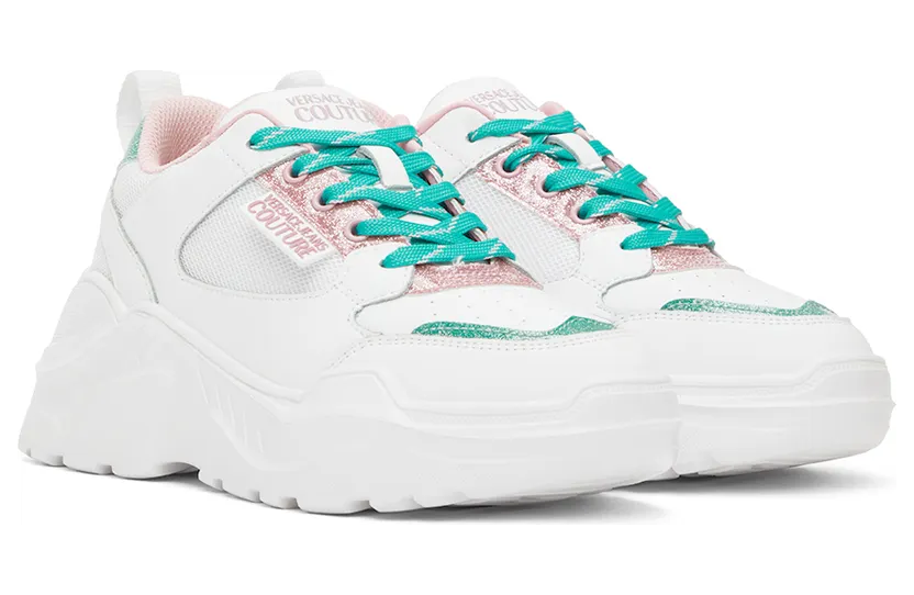 Versace Jeans Couture White Glitter Speedtrack Sneakers (E72VA3SC2EZS241) (4)