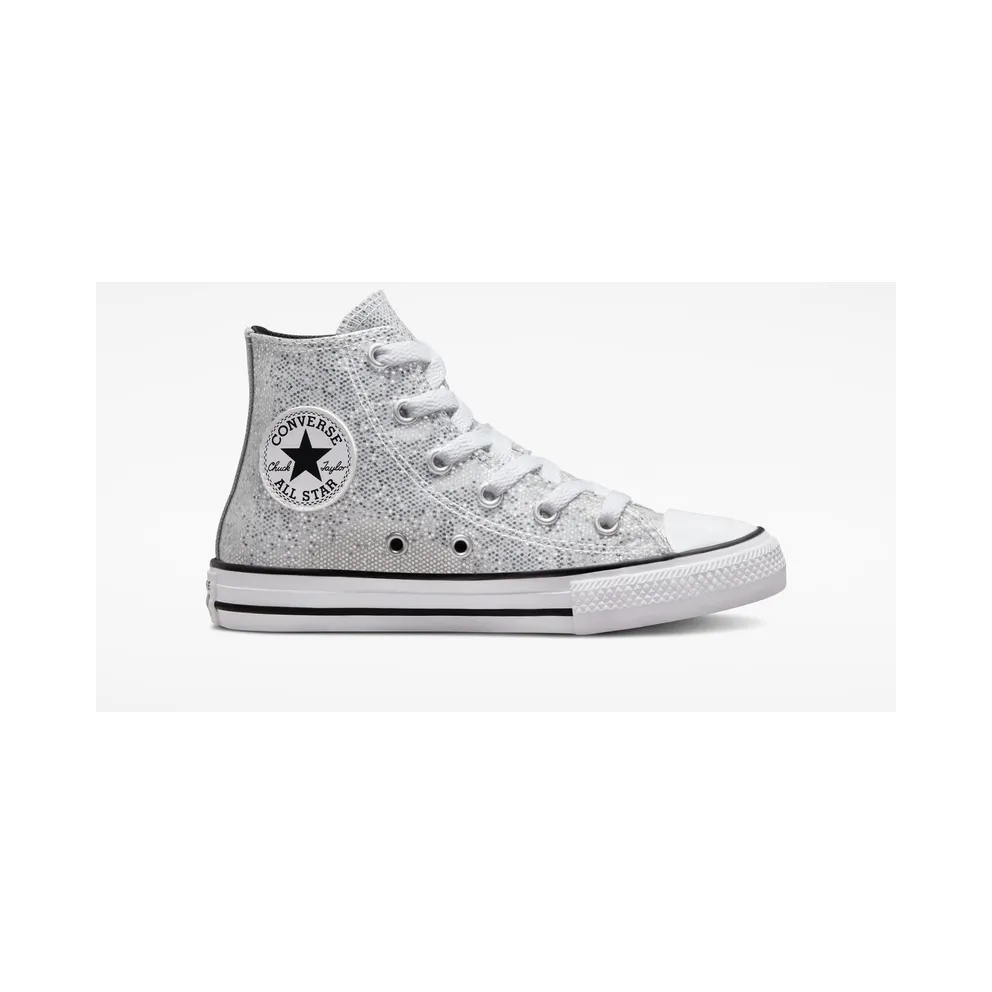 Converse Chuck Taylor All Star Glitter Silber/Ash Stone/Schwarz (A01477C)