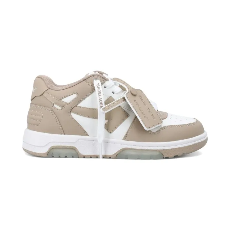 OFF-WHITE Out Of Office OOO Low Tops White Beige (OWIA259S26LEA0020161)