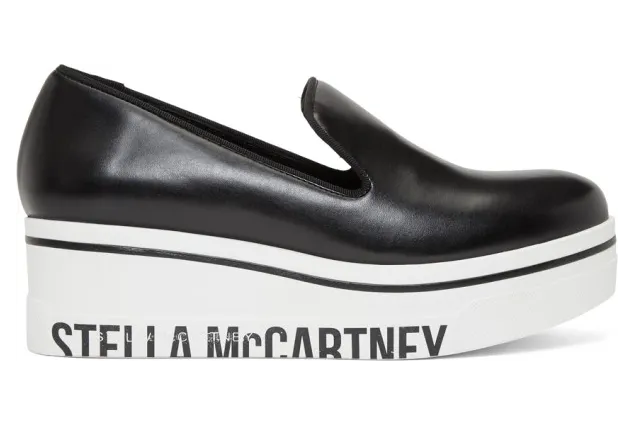 Stella McCartney Black Binx Platform Slip-On Sneakers (580181W188Q)